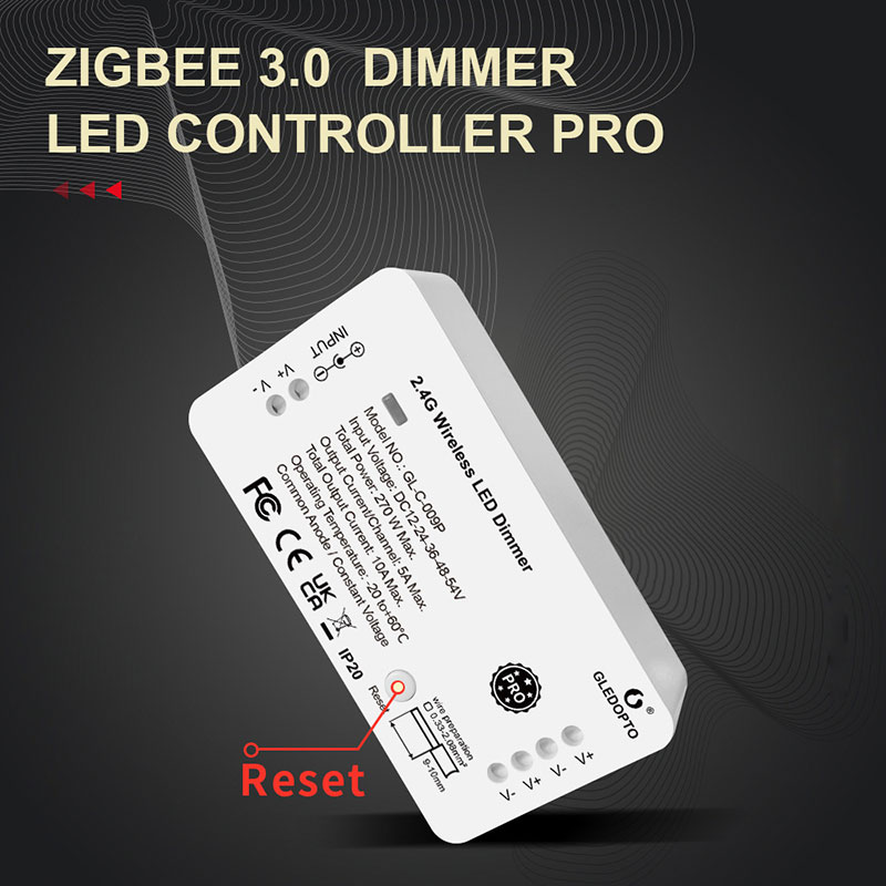 DC12-24V Zigbee Single Color 2CH Controller Compitible with Amazon Alexa, APP Voice/RF Control GL-C-009P